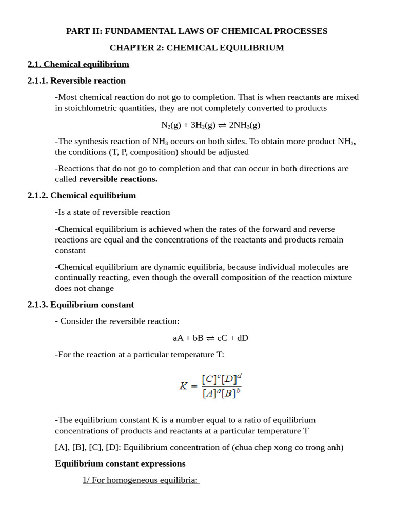 Chemical Equilibrium and Reaction Kinetics | PDF | Chemical Equilibrium ...