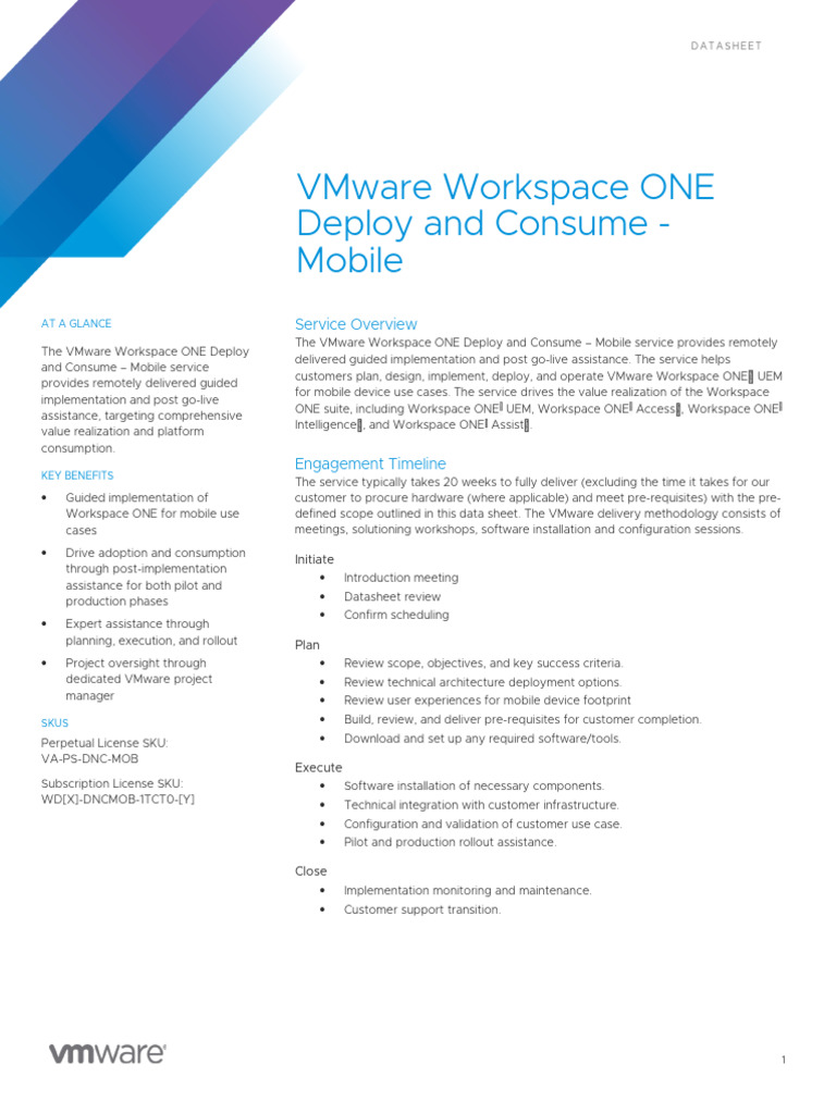 vmw-workspace-one-deploy-and-consume-mobile | PDF | Mobile App | Computing