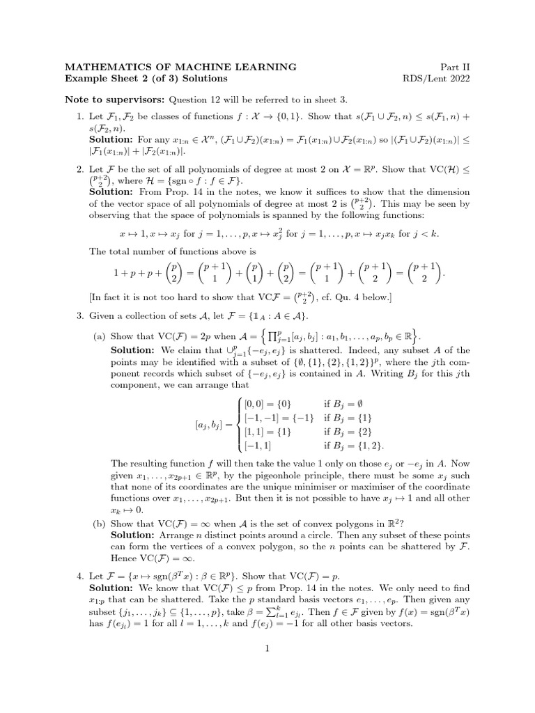 Sol 2 | PDF | Mathematics | Linear Algebra