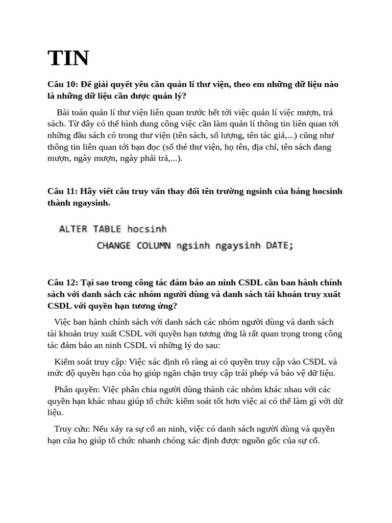 Tài liệu Tin Cuối Kì 1 | PDF