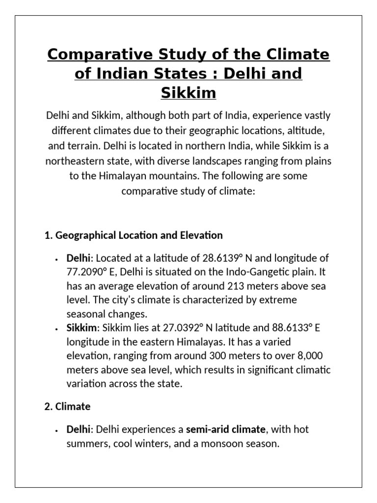 Comparative Study of The Climate of Indian States | PDF | Precipitation ...