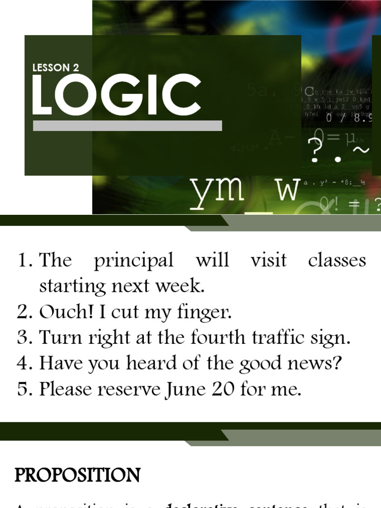 Logic and Propositions in Mathematics | PDF | If And Only If ...