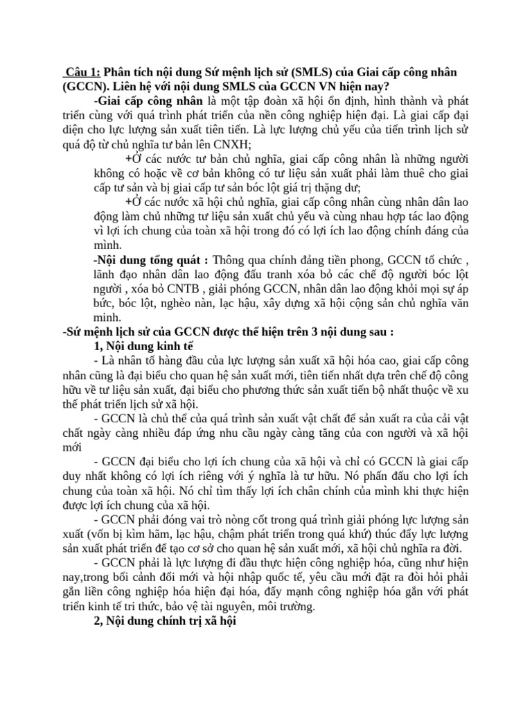Đề Cương CNXH Final | PDF