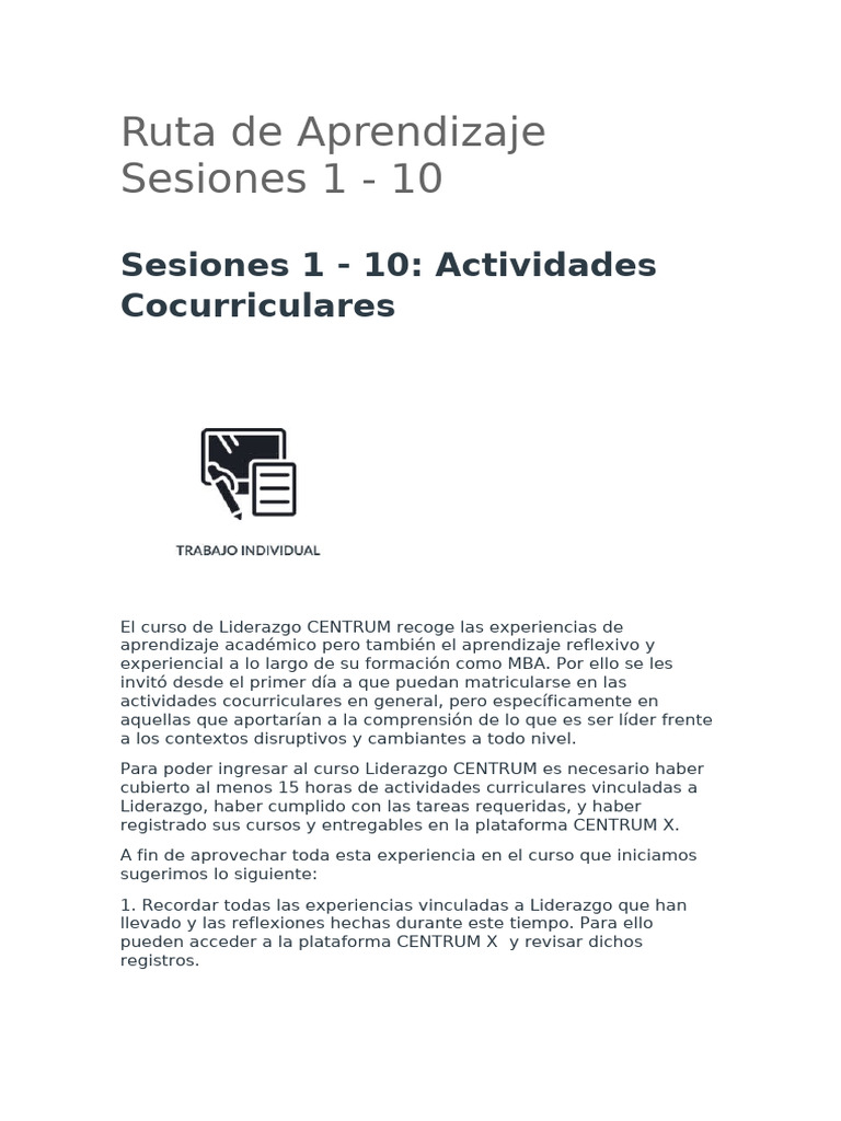 Ruta de Aprendizaje en Liderazgo MBA | PDF