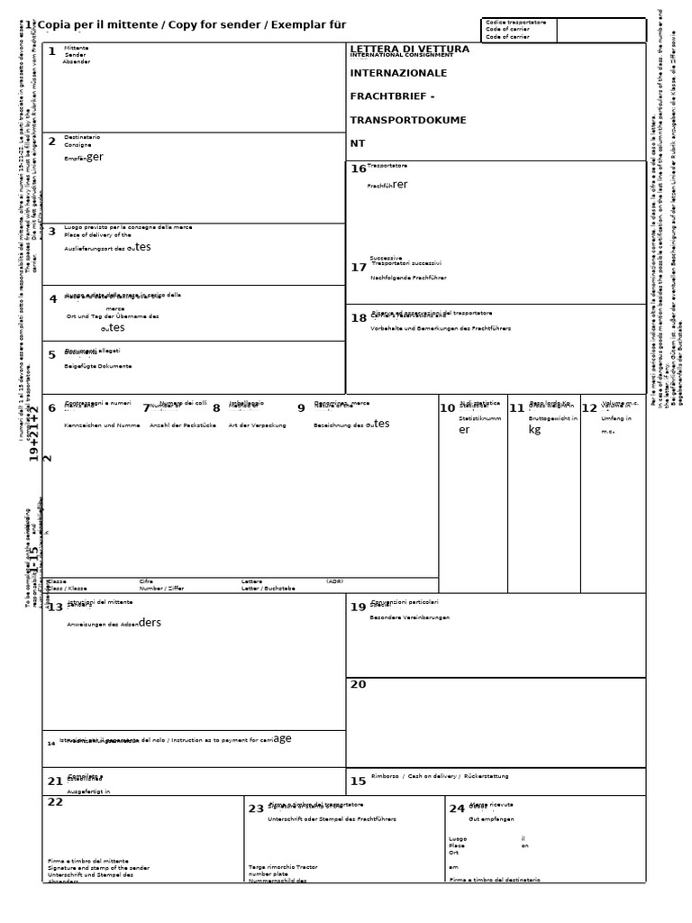 Modello CMR 1 | PDF