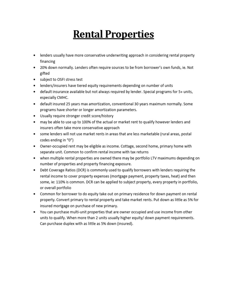 Rental Property Financing Guidelines | PDF | Mortgages | Financial Services
