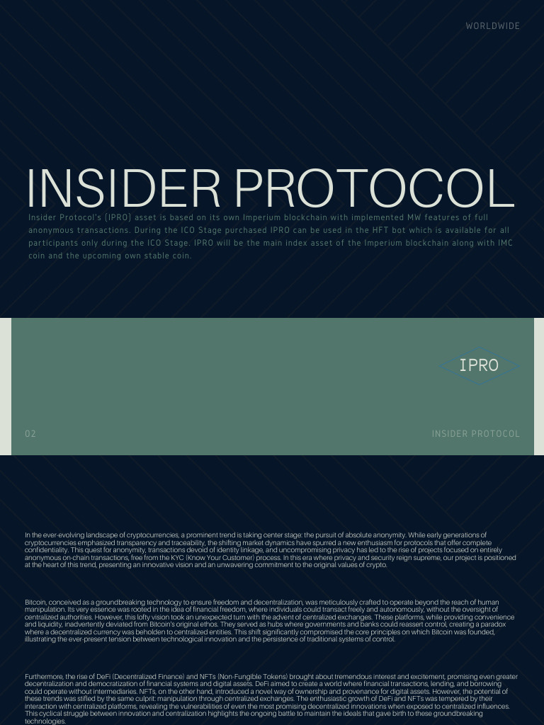 Insider Protocol: Anonymity in Crypto | PDF | Cryptocurrency | Money