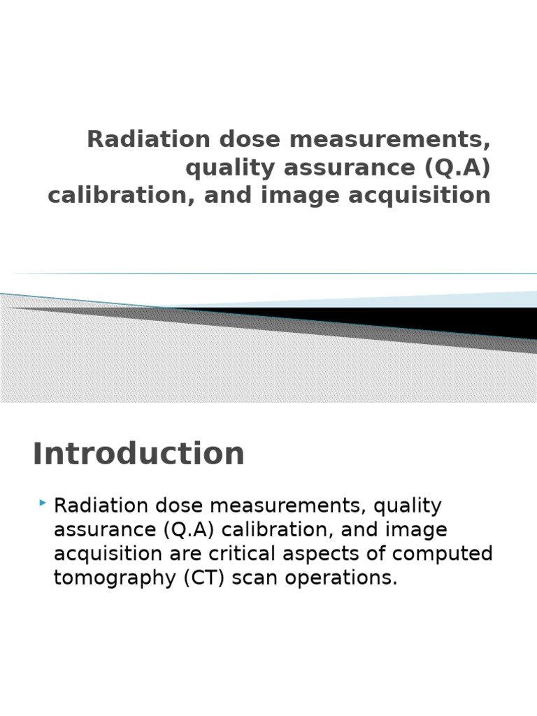 CT Scan Radiation Measurement & QA Guide | PDF | Ct Scan | Radiation