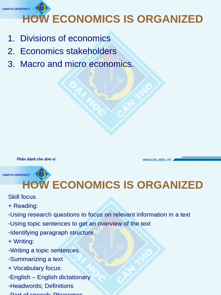 Understanding Economics Structure and Vocabulary | PDF | Economics ...