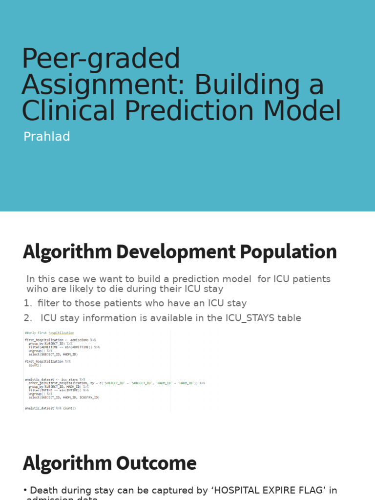 ICU Death Prediction Model Development | PDF