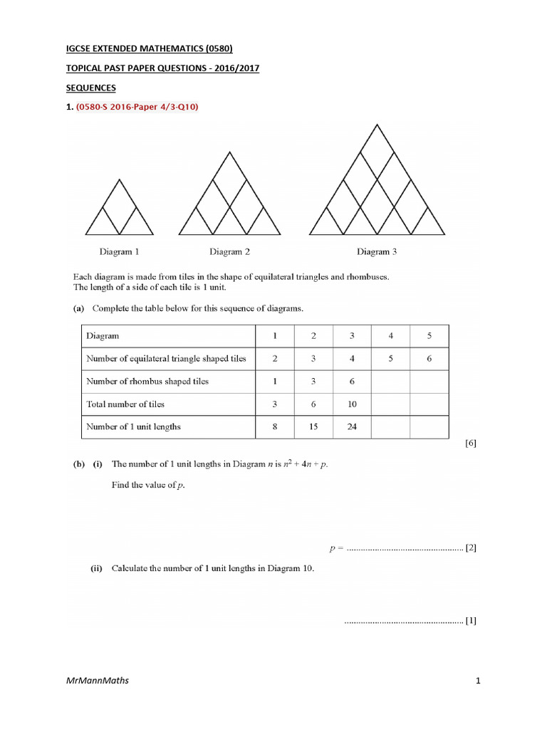 Practice Questions - Sequences | PDF