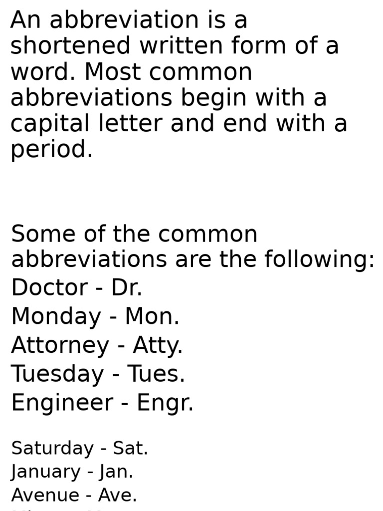 Common Abbreviations Explained | PDF