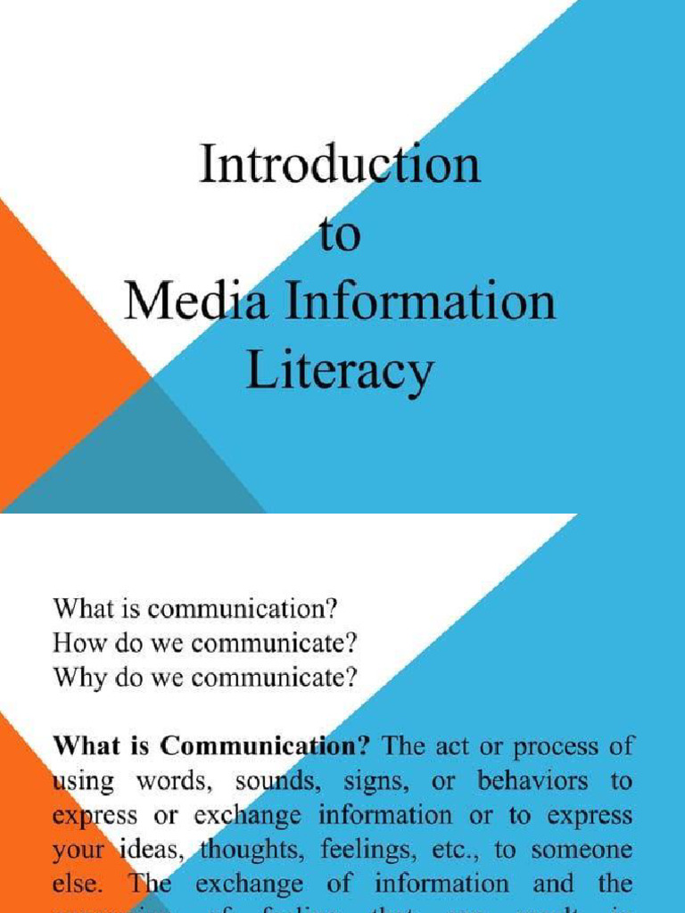 Introduction To Media Information Literacy Pdf