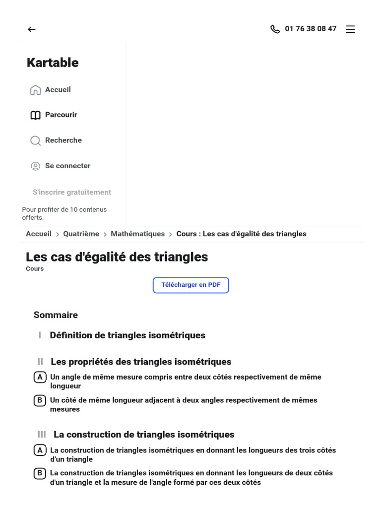 Égalité des triangles : cas et constructions | PDF | Triangle | Angle