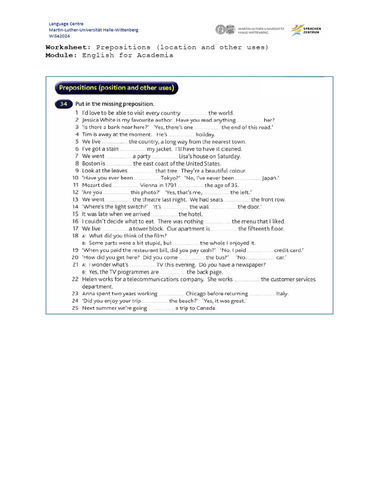 Practice Prepositions Pdf