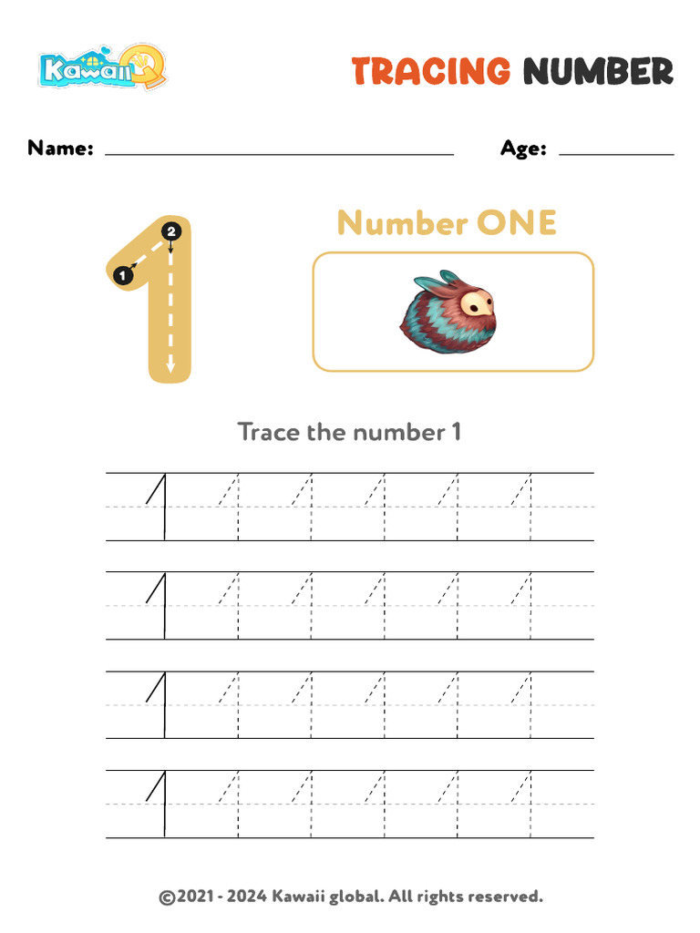 Trace Number 1 Worksheet | PDF
