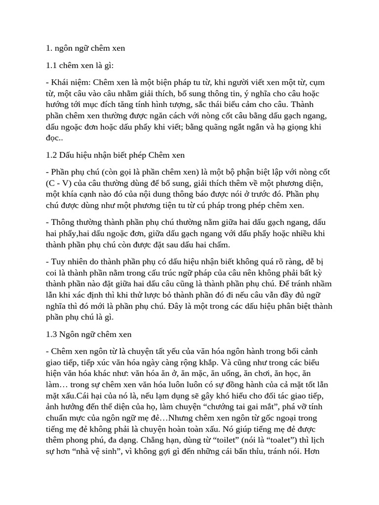 Chêm Xen, Thô T C | PDF