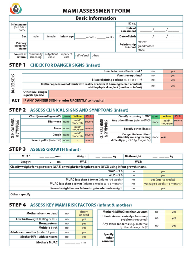 Infant MAMI Assessment Form | PDF | Infants | Health Care
