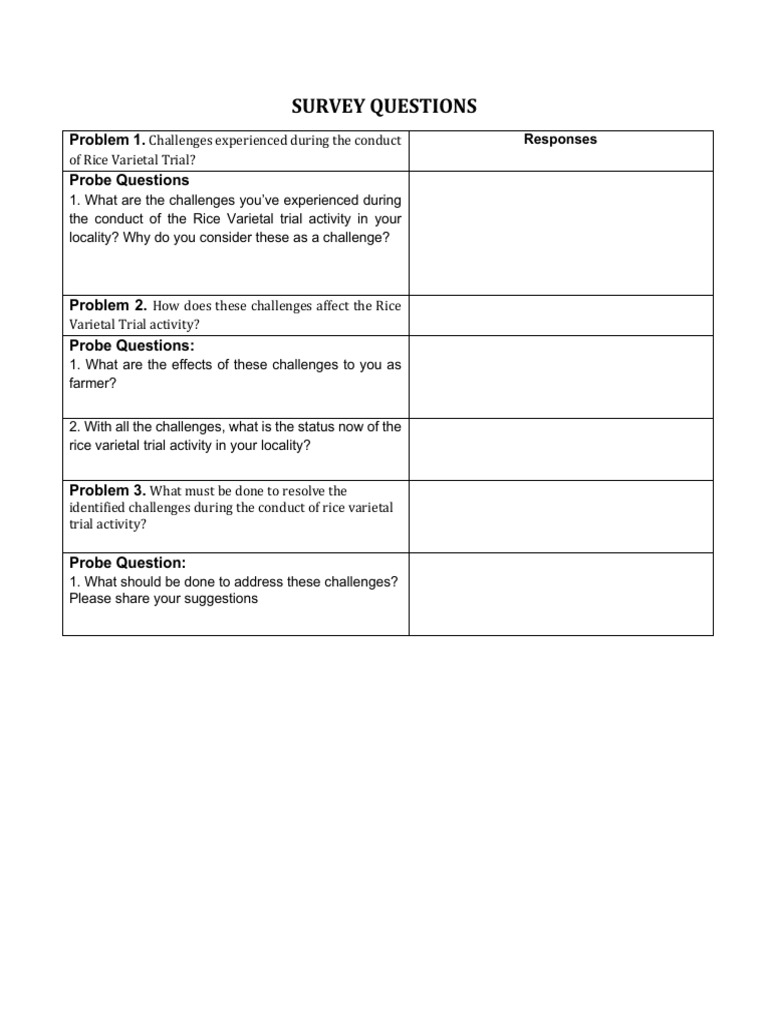 Survey Questions | PDF