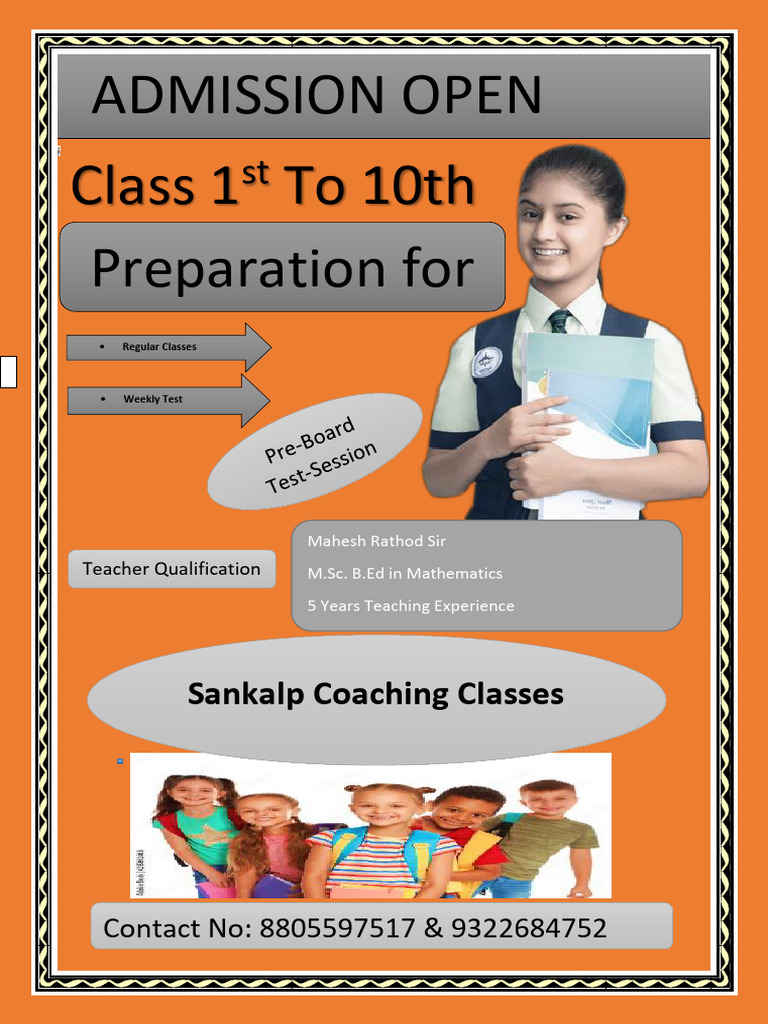 Admission Open at Sankalp Coaching Classes | PDF