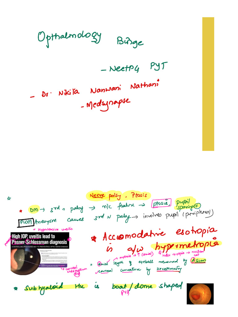 Ophthalmology Binge NEET PG PYQ | PDF