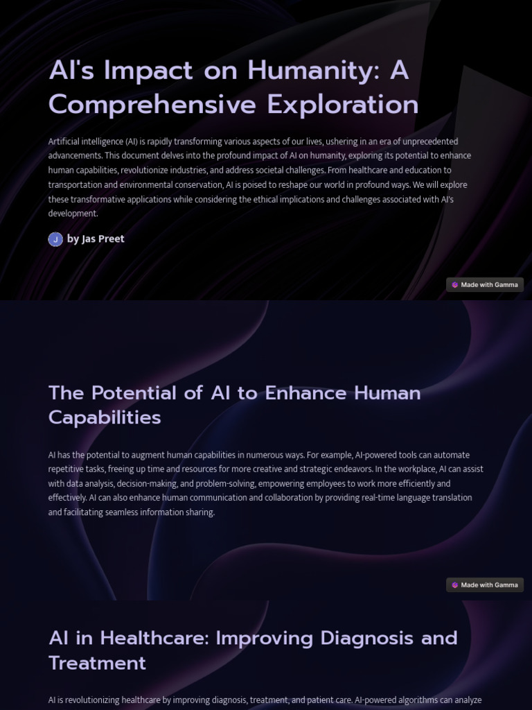 AIs Impact On Humanity A Comprehensive Exploration | PDF | Artificial ...