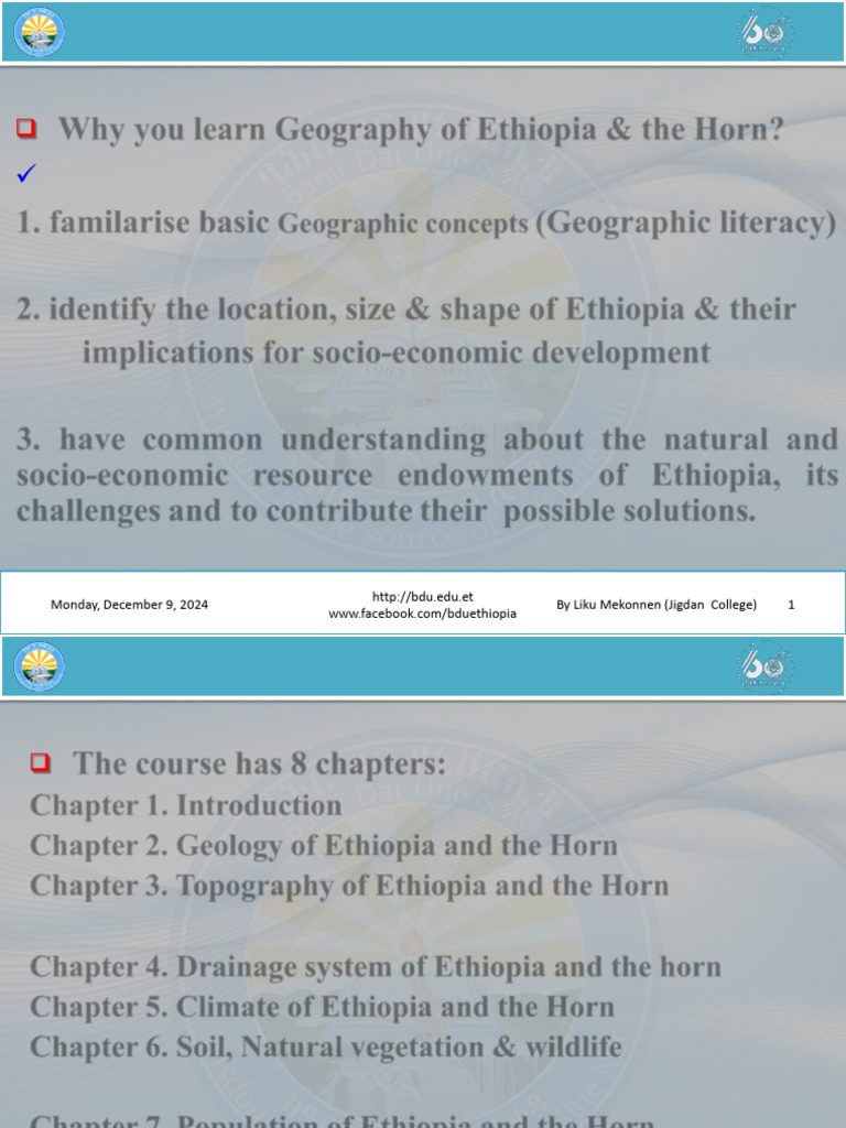 Geography of Ethiopia and the Horn Overview | PDF | Geography | Continent