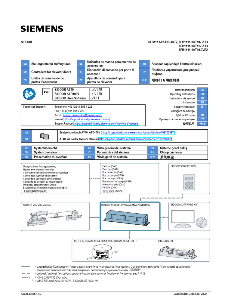 Manuel SIDOOR AT40 et ATD400V | PDF | Biens manufacturés | Équipements ...