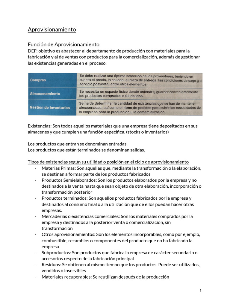 Gestión de Aprovisionamiento y Stocks | PDF | Business | Obtención