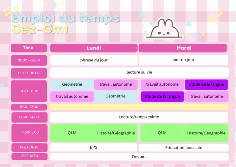 Emploi du temps GS CP 2025-2026 | PDF