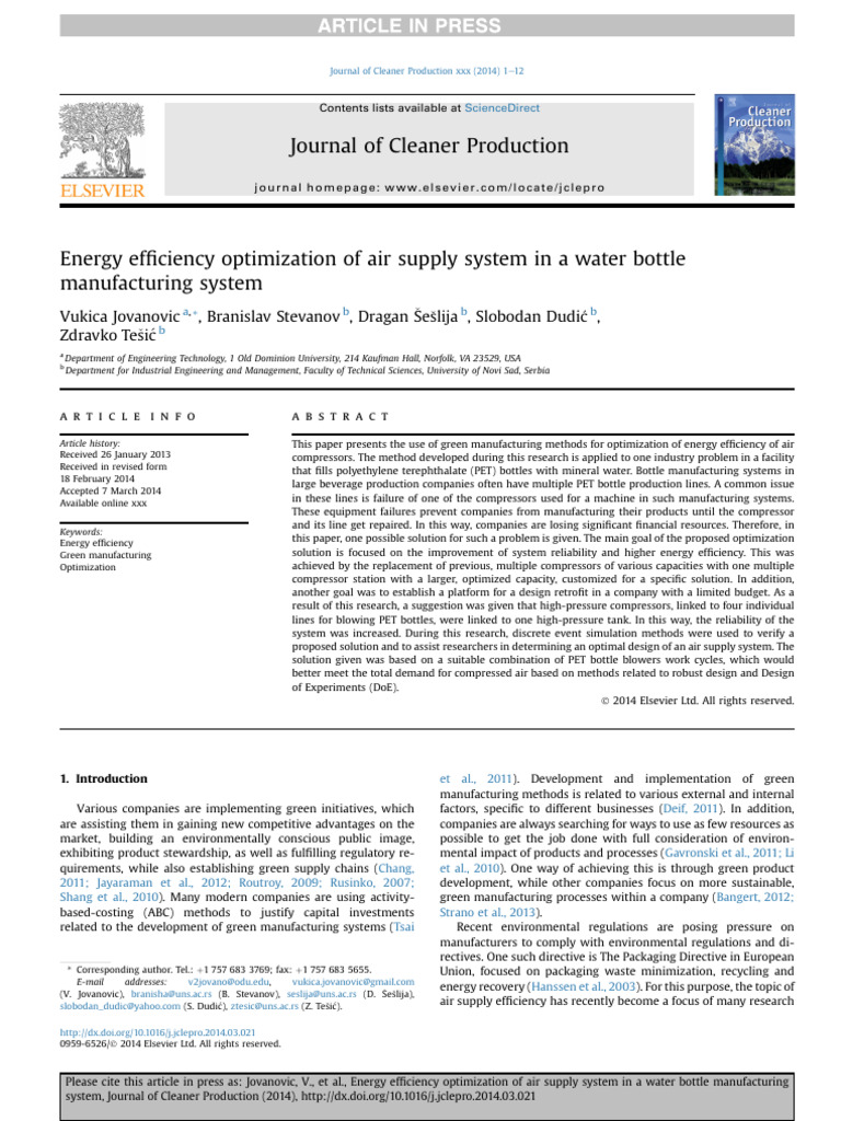 Energy Efficiency Optimization of Air Su | PDF | Efficient Energy Use ...
