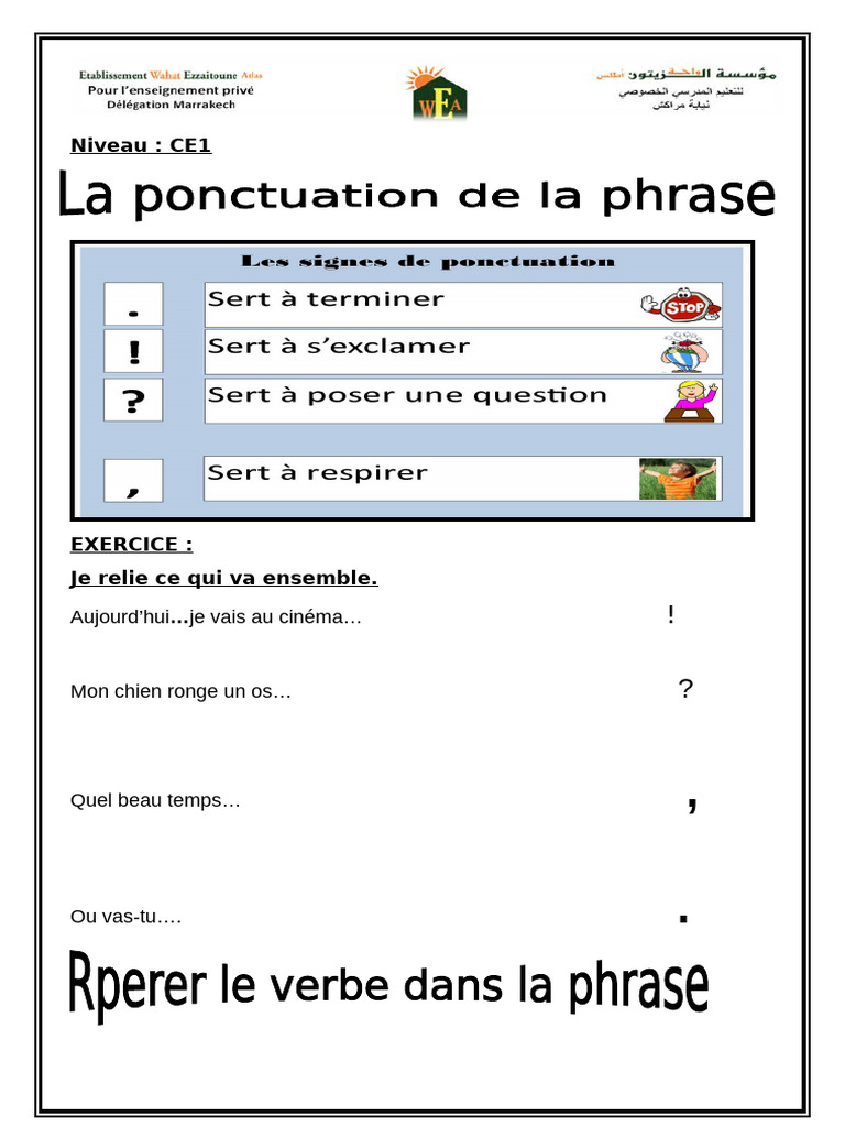 Exercices de français CE1 à imprimer | PDF | Relations syntaxiques ...