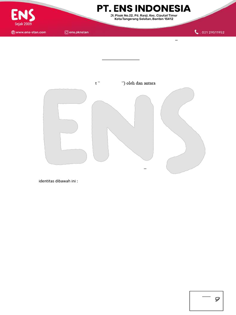 Perjanjian Garansi Kelulusan ENS | PDF