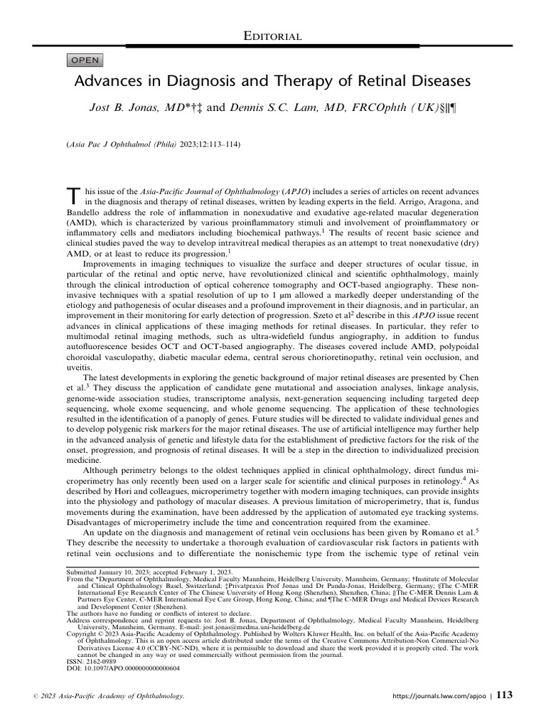 Advances in Retinal Disease Diagnosis | PDF | Clinical Medicine ...