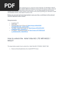 how to unlock the Airtel Vida M2 LTE Mifi M022