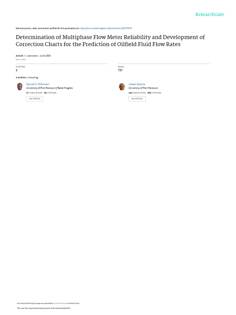 Multiphase Flow Meter Testing Insights | PDF | Errors And Residuals ...