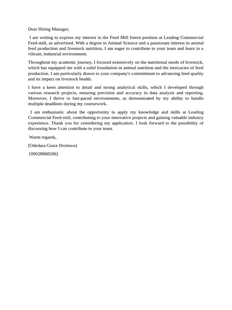 Ife Cover Letter | PDF
