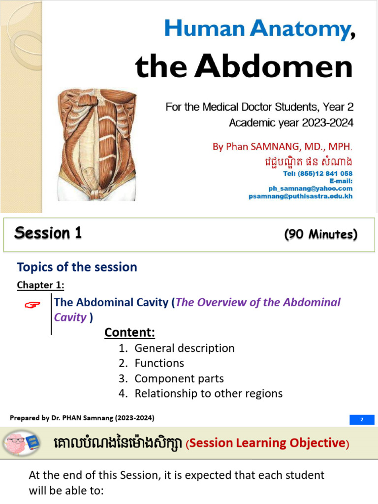 Session 1 - Abdomen - Overview | PDF | Abdomen | Pelvis