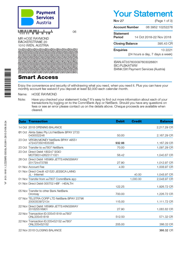 NetBank Statement Summary | PDF | Debits And Credits | Debit Card