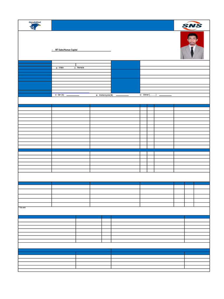 Application Form Garudafood Group_Denny Muhammad Reza Pahlevi | PDF ...