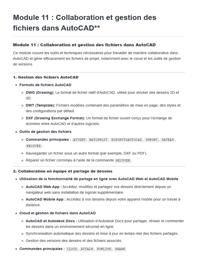 Gestion des fichiers dans AutoCAD | PDF | AutoCAD | Informatique