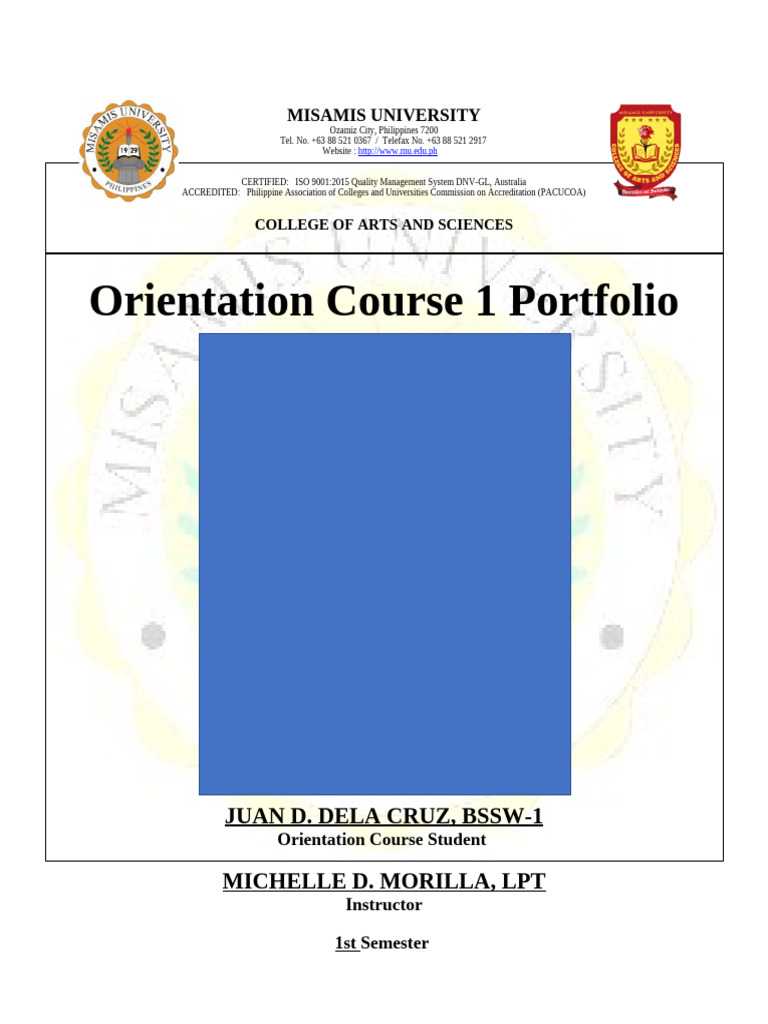 Orientation Course Porfolio | PDF | Rubric (Academic) | Cognition