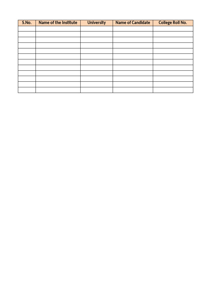 Candidate Information Form Template | PDF
