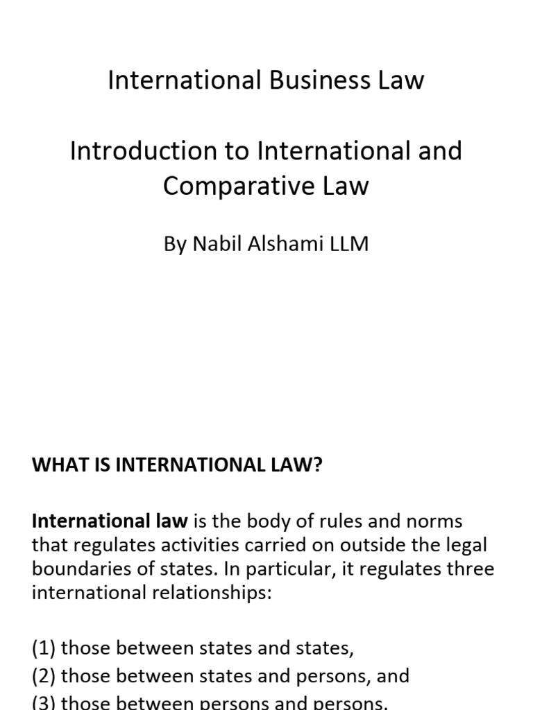 Overview of International Business Law | PDF | Treaty | International Law