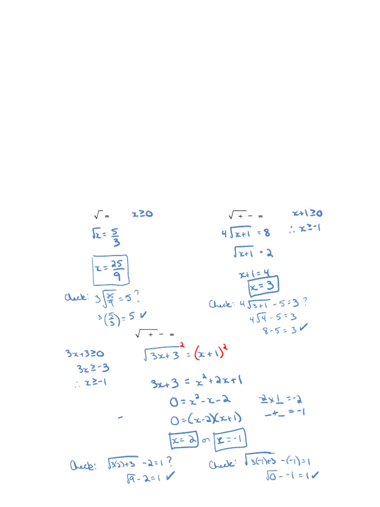 5.3 Radical Equations Notes | PDF