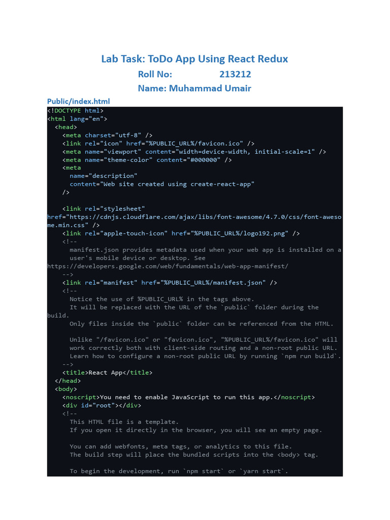 React Redux ToDo App Development | PDF | Computing | Software