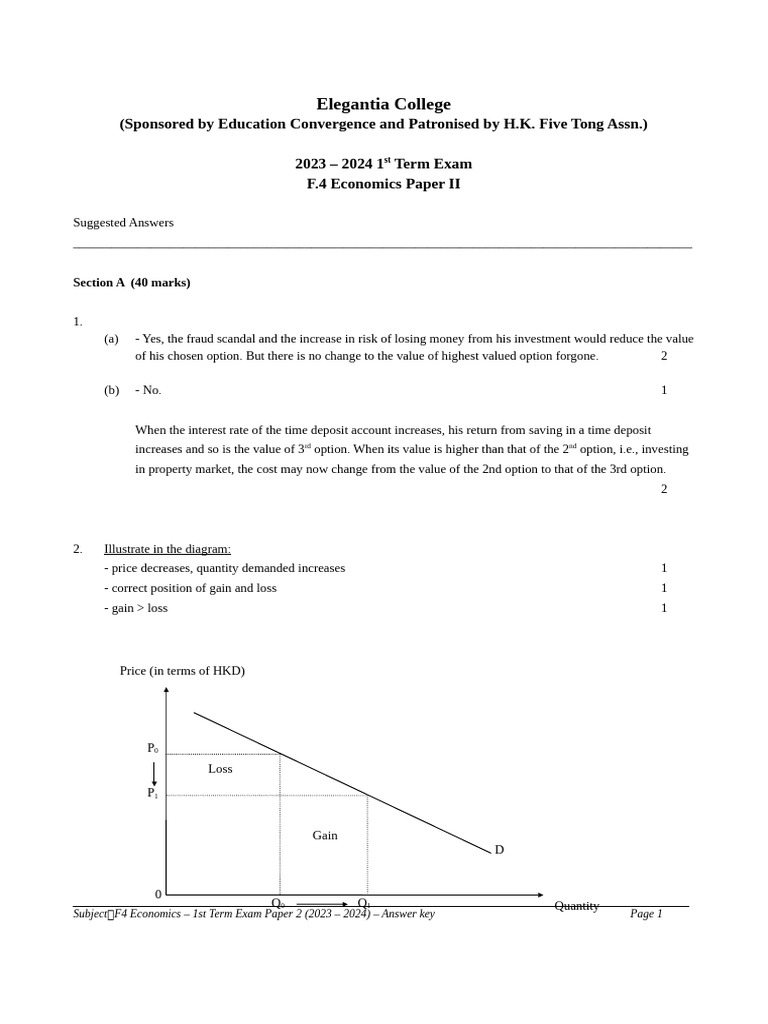 Highest Valued Option Forgone in Economics | PDF | Elasticity ...