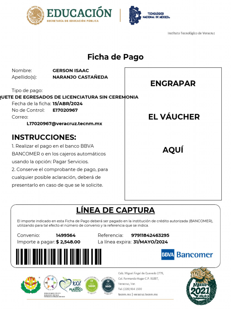Ficha de Pago | PDF