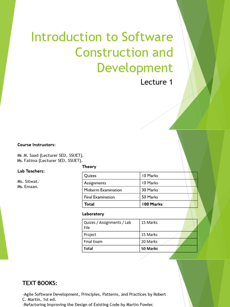 Lec1 introduction to software construction and development pdf