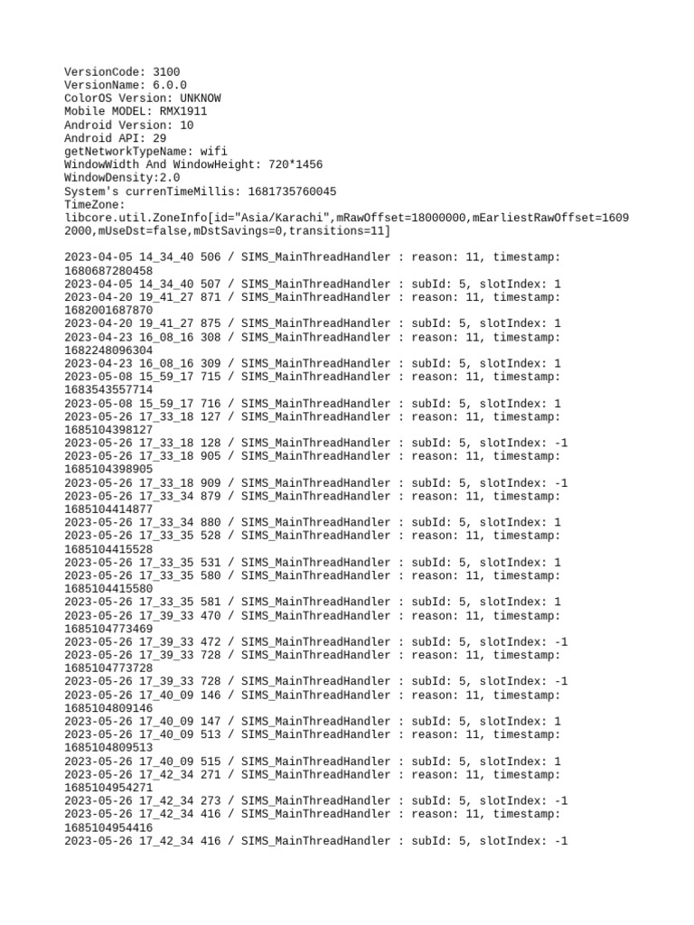 Android 10 SIM Log Analysis | PDF | Operating System Families ...
